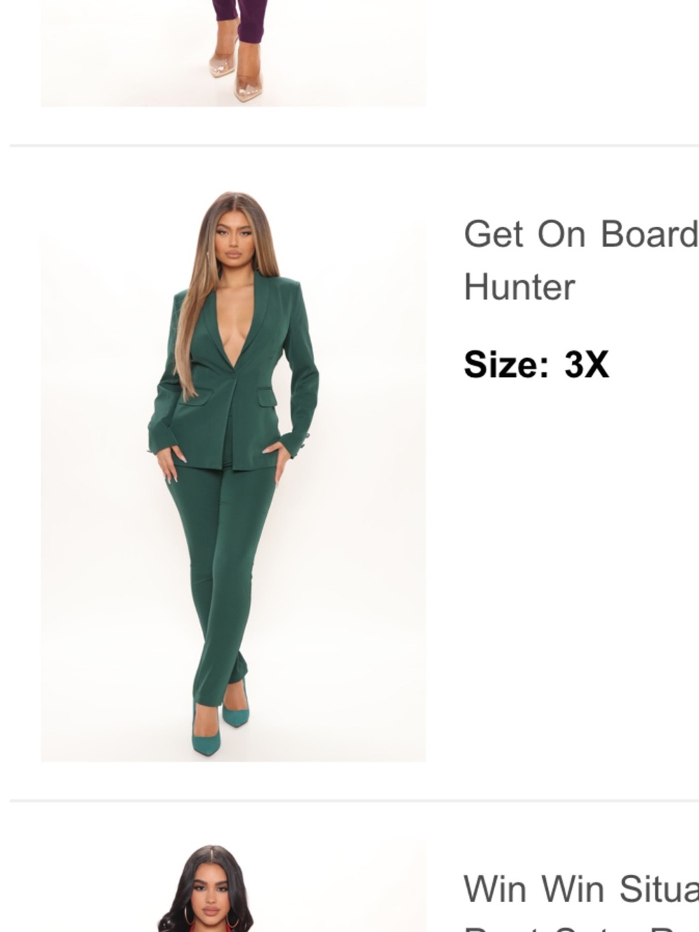 Fashion Nova Hunter Green Tailored Two-Piece Suit - Picture 2 of 2